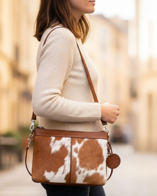 Mirthful Leather Crossbody & Clutch – Hair-On Pure Leather Bag