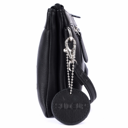 Black Chimera Leather Crossbody & Clutch – Pure Leather Bag with RFID