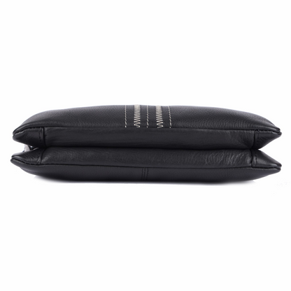 Black Chimera Leather Crossbody & Clutch – Pure Leather Bag with RFID