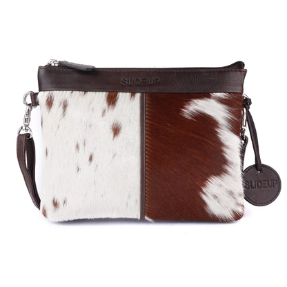 Mirthful Leather Hair-on Crossbody SLIDEUP BAGS