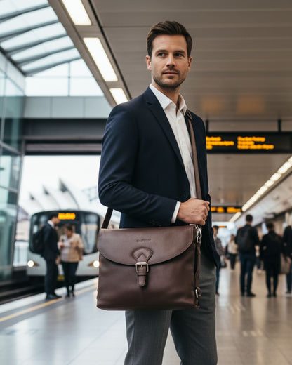 Unisex Leather Shoulder Bag – Pure Leather Bag for Men & Women