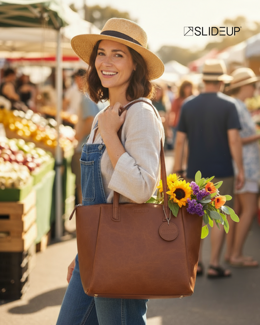 Perky Leather Tote Bag – Pure Leather Shoulder Tote for Women | Australia