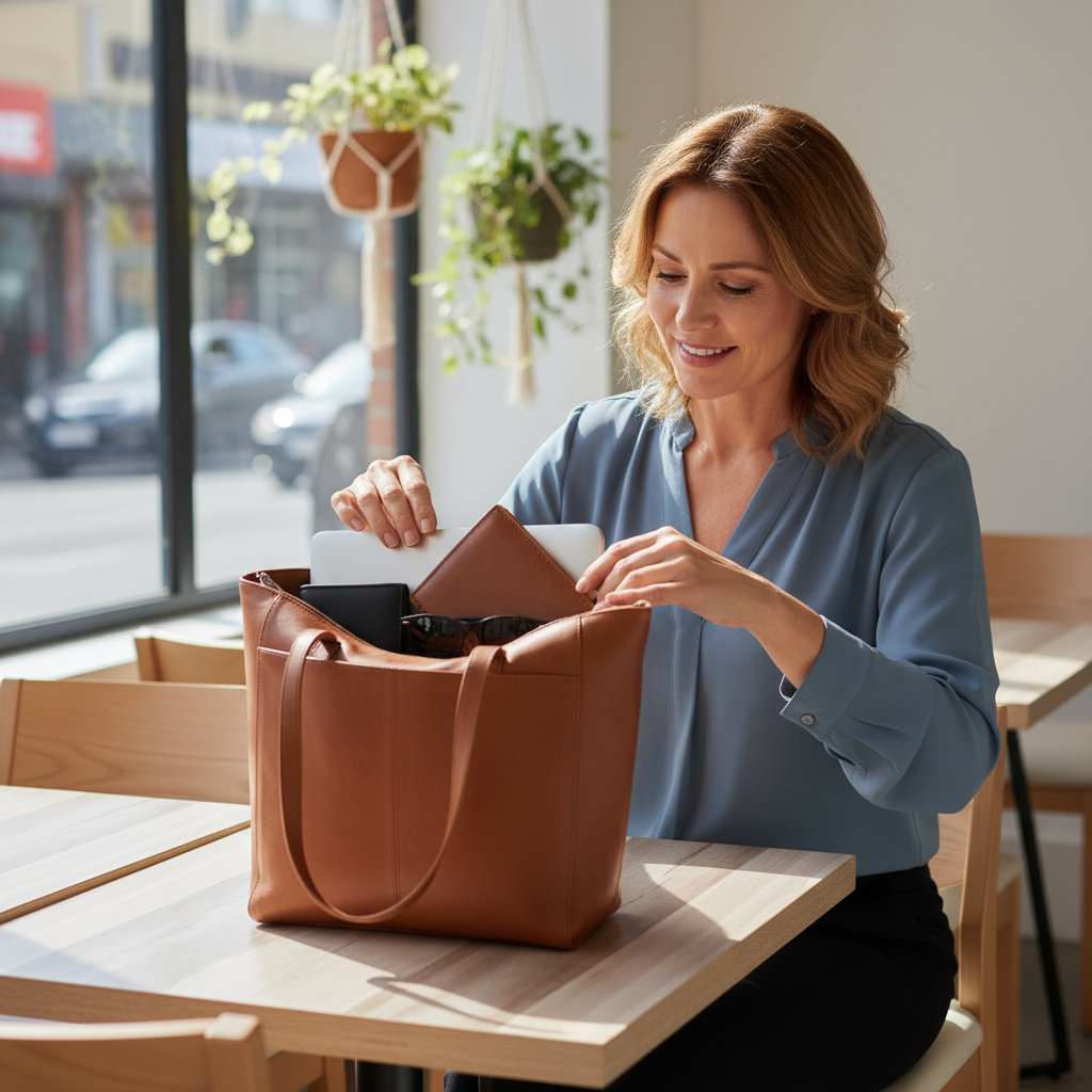 Blest Leather Tote Bag – Pure Leather Slim Tote for Women | Australia