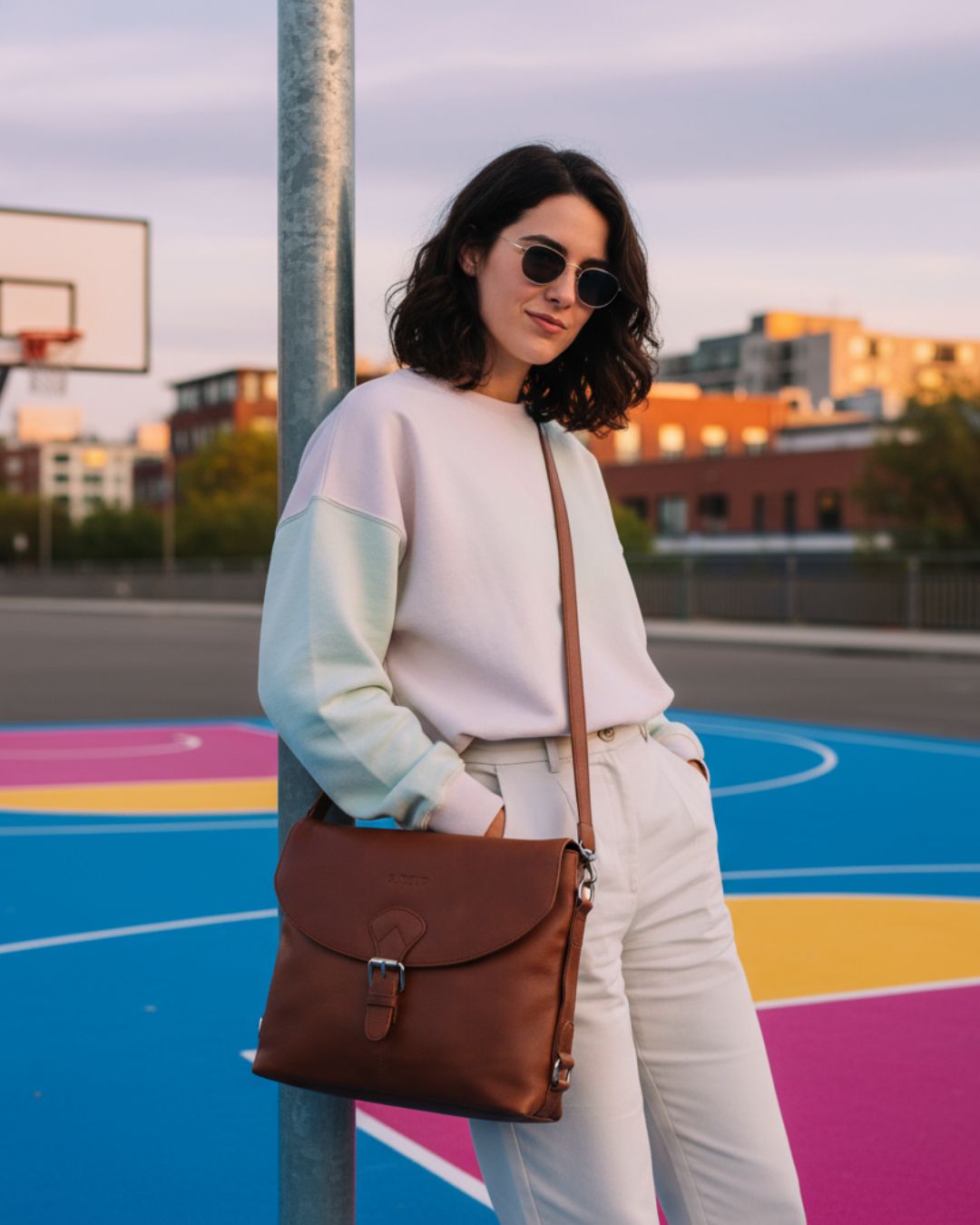 Unisex Leather Shoulder Bag – Pure Leather Bag for Men & Women